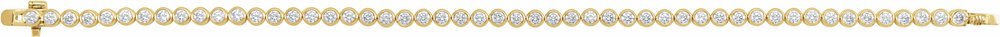 14K Yellow Gold 3 1/2 CTW Lab-Grown Diamond Bezel-Set 7" Bracelet