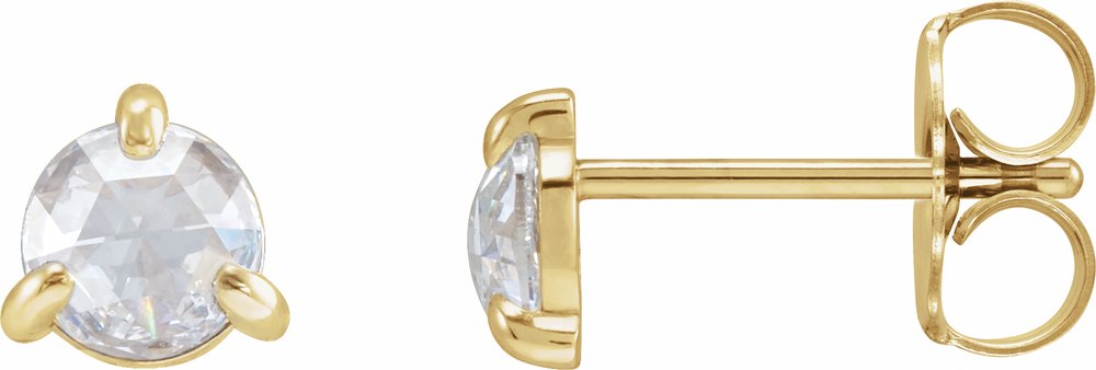 14K Yellow Gold 3/8 CTW Rose-Cut Natural Diamond Stud Earrings