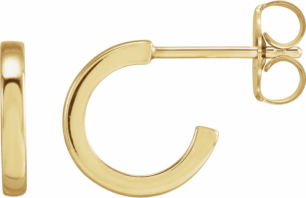 14K Yellow Gold 15 mm Hoop Earrings
