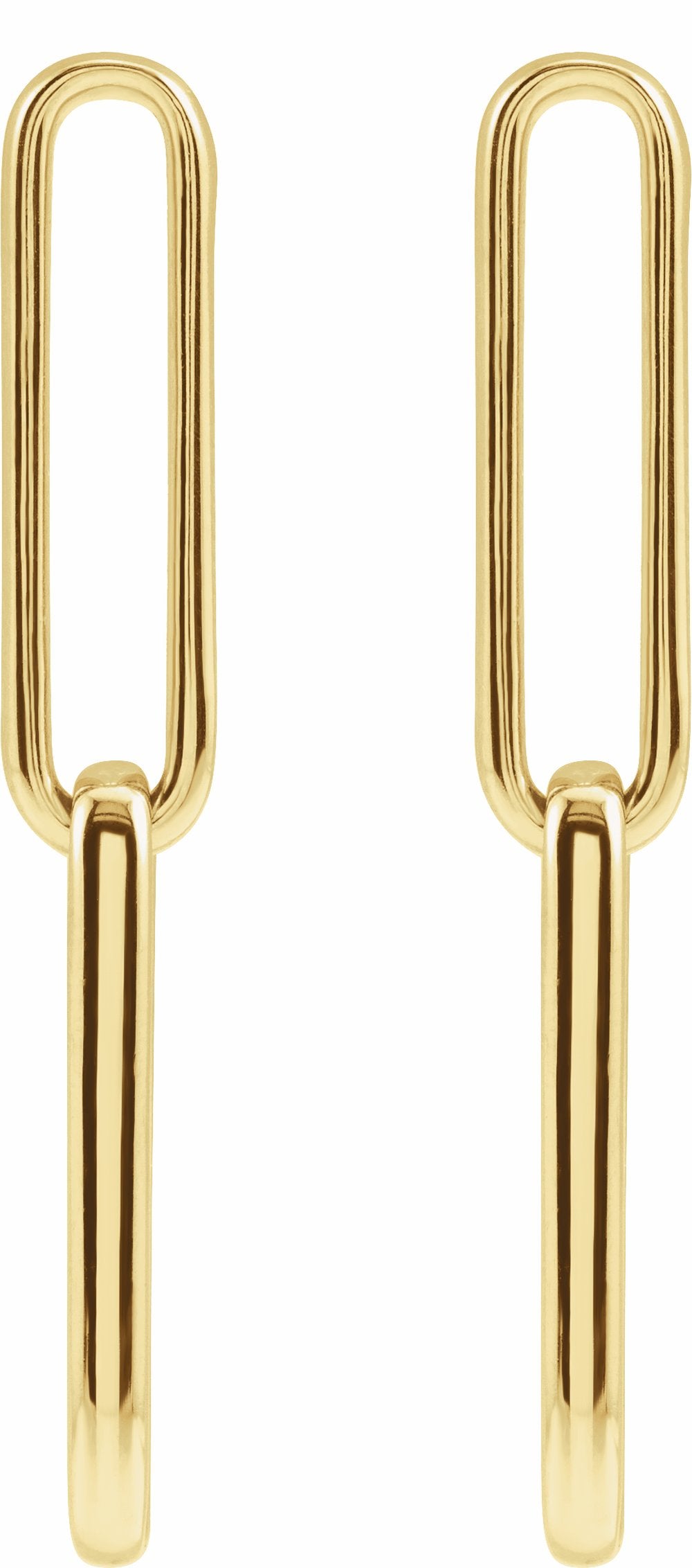 14K Yellow Gold Paperclip-Style Earrings