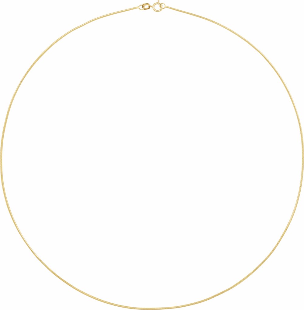 14K Yellow Gold 1 mm Snake 16" Chain