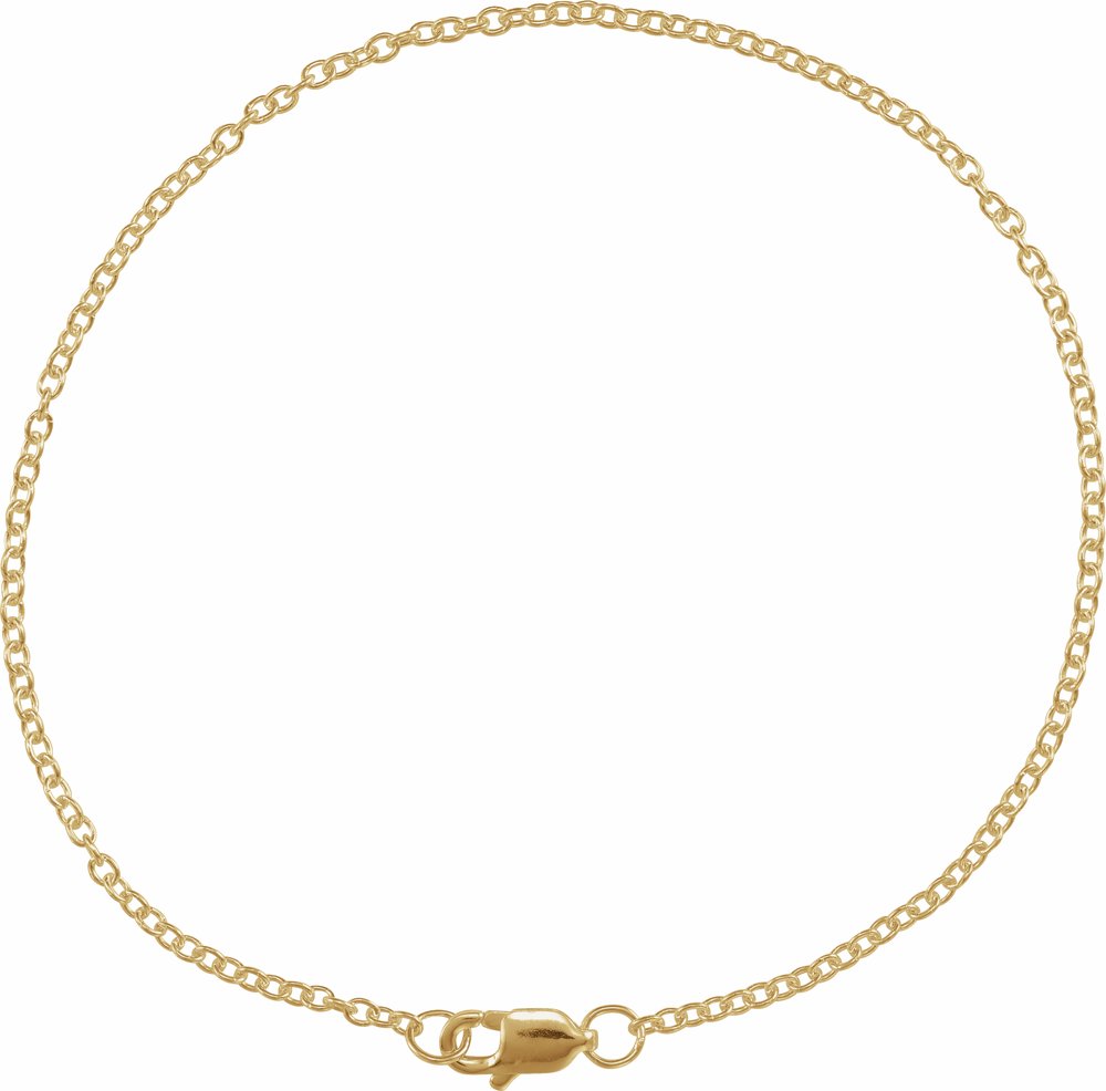 14K Yellow Gold 1.5 mm Cable 7" Chain