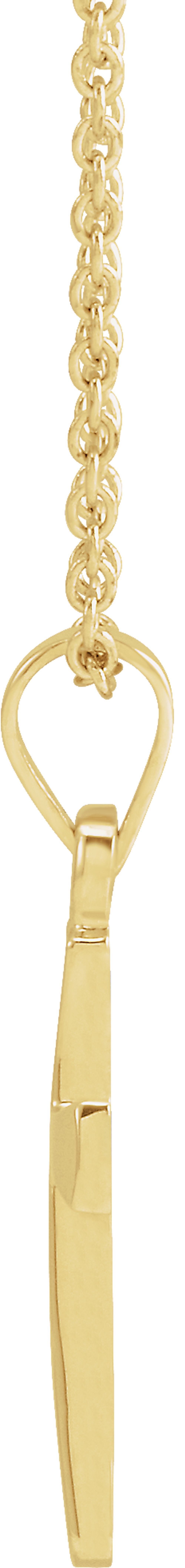 14K Yellow Gold Cross 18" Necklace