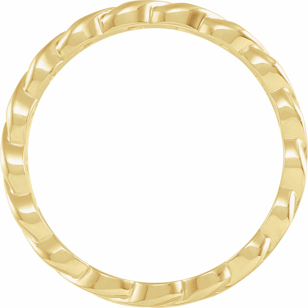 14K Yellow Gold 6.5 mm Chain Link Wedding Band Size 7.5
