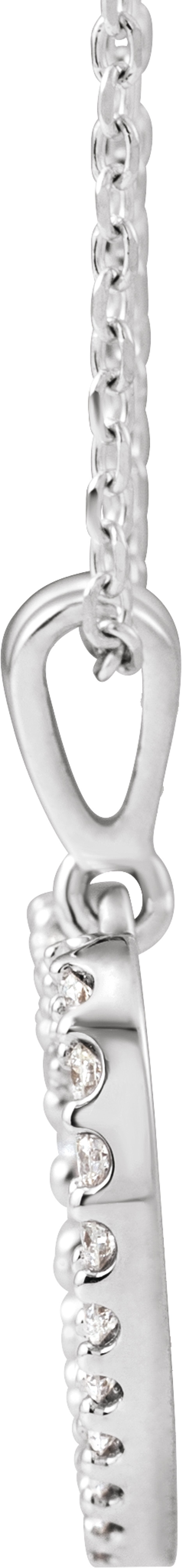 14K White Gold 1/5 CTW Natural Diamond Heart 18" Necklace