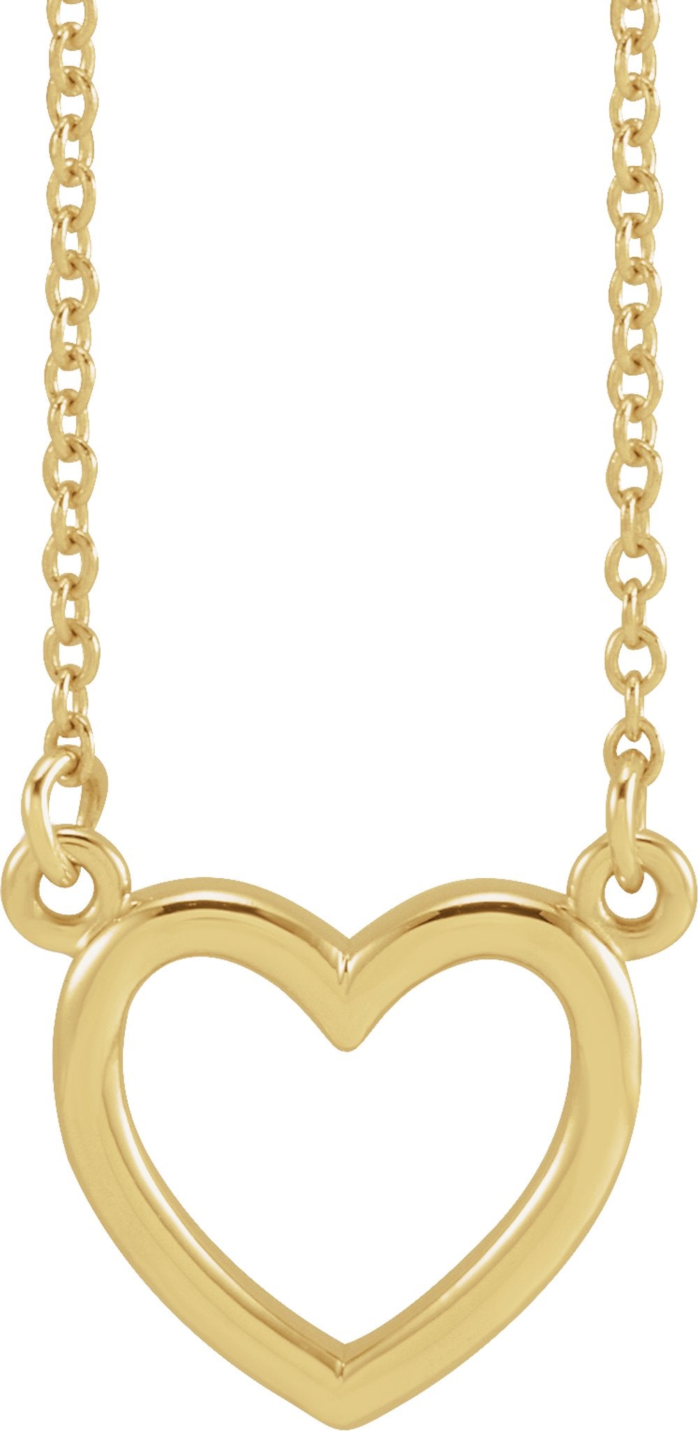 14K Yellow Gold Heart 16" Necklace