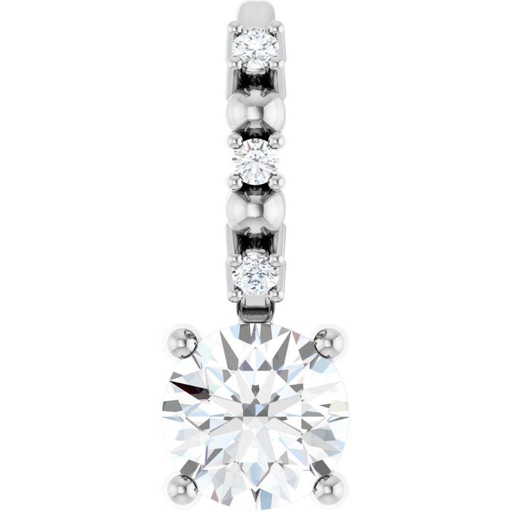 14K White Gold 1/4 CTW Natural Diamond Charm/Pendant