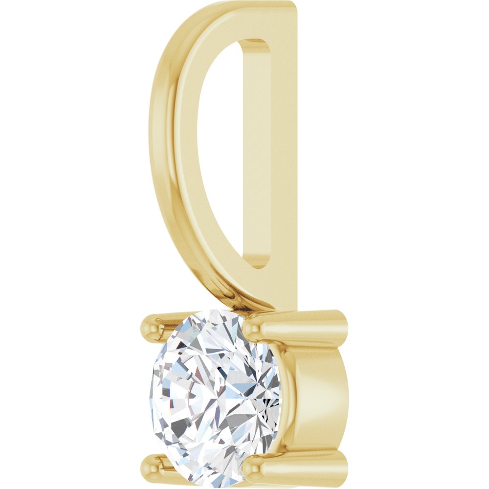 14K Yellow 1/4 CTW Natural Diamond Solitaire Charm/Pendant