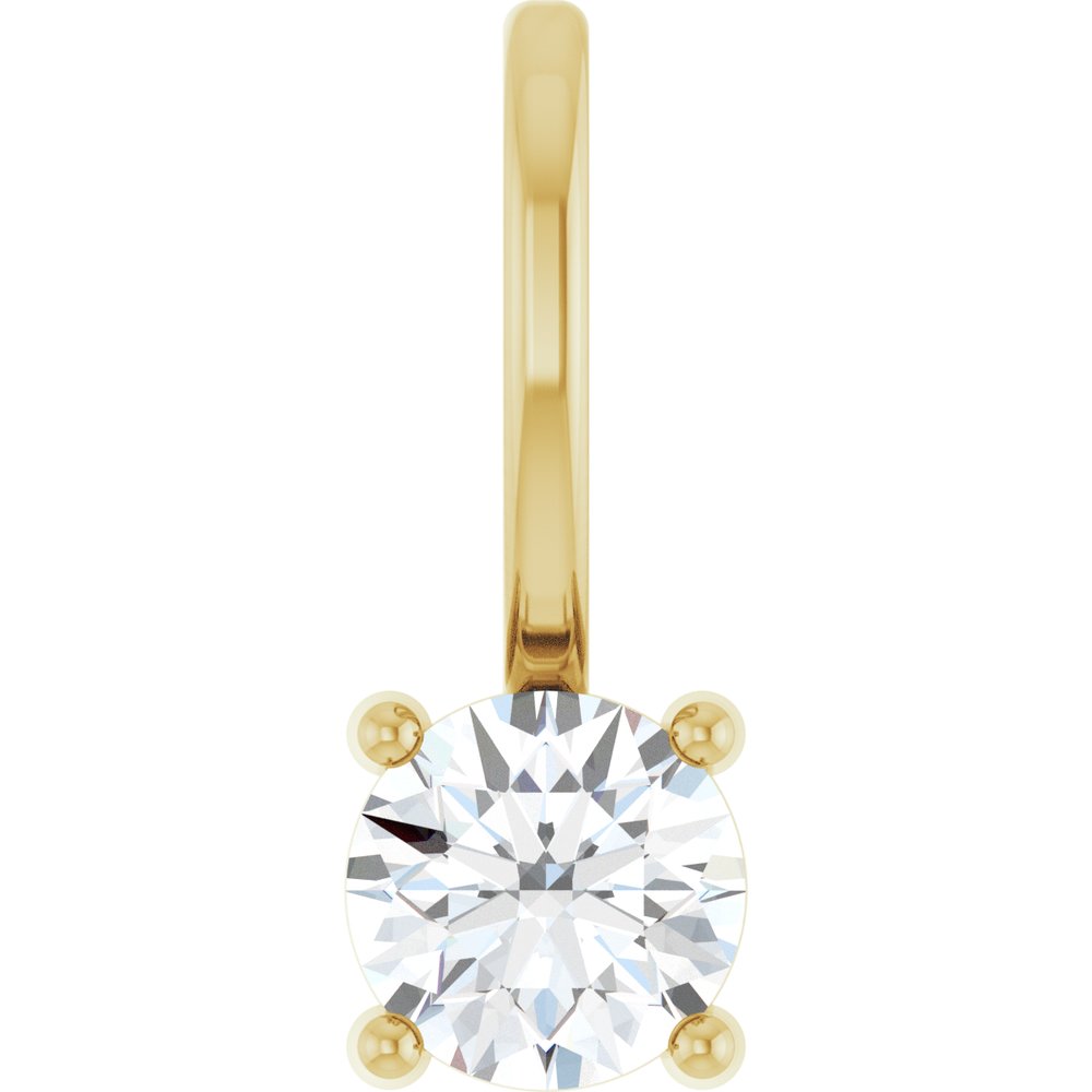 14K Yellow 1/4 CTW Natural Diamond Solitaire Charm/Pendant