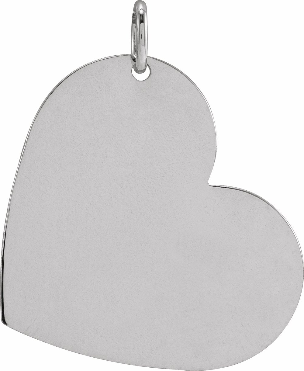 14K White Gold Be Posh® Engravable Heart Pendant