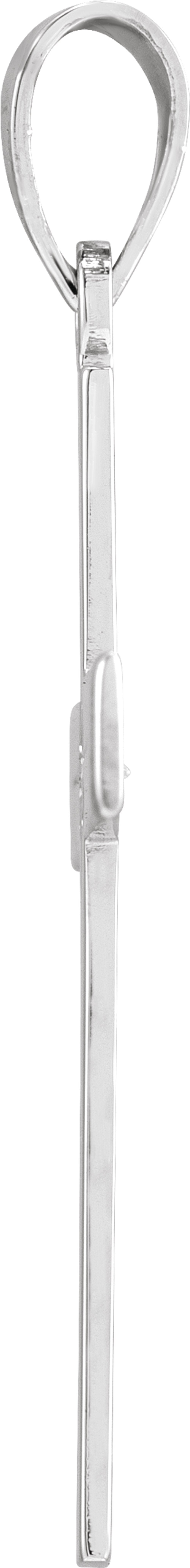 14K White Gold .01 CT Natural Diamond Cross Pendant