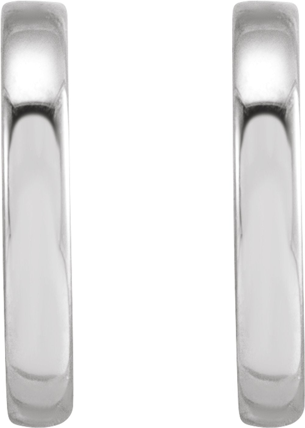 14K White Gold 15 mm Hoop Earrings