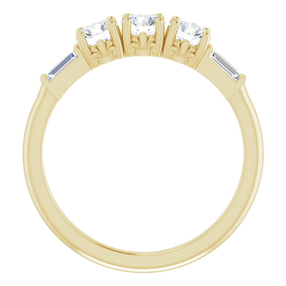 14K Yellow 9/10 CTW Lab-Grown Diamond Three-Stone Anniversary Band