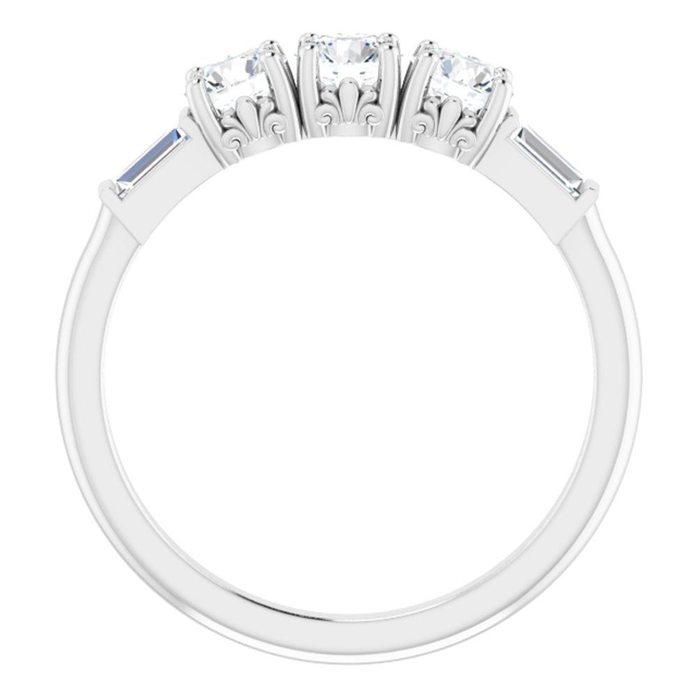 14K White 9/10 CTW Natural Diamond Three-Stone Anniversary Band