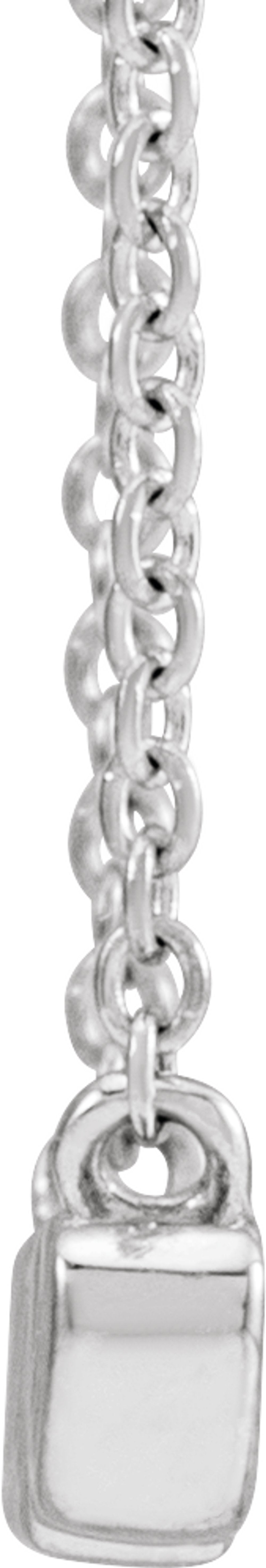 14K White Gold 19.57x4.61 mm Nana 18" Necklace