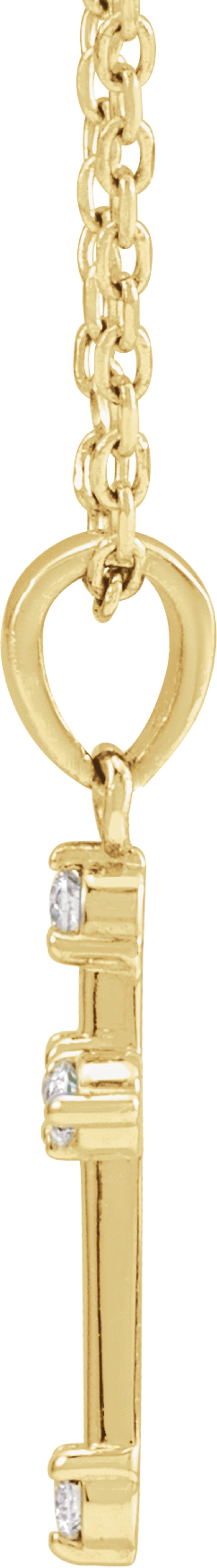14K Yellow Gold .07 CTW Natural Diamond Cross 16-18" Necklace