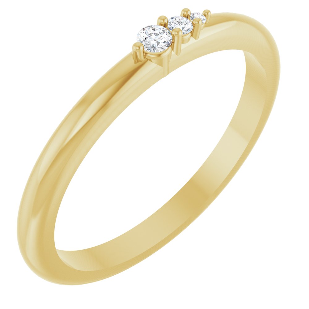 14K Yellow Gold .05 CTW Natural Diamond Graduated Stackable Ring