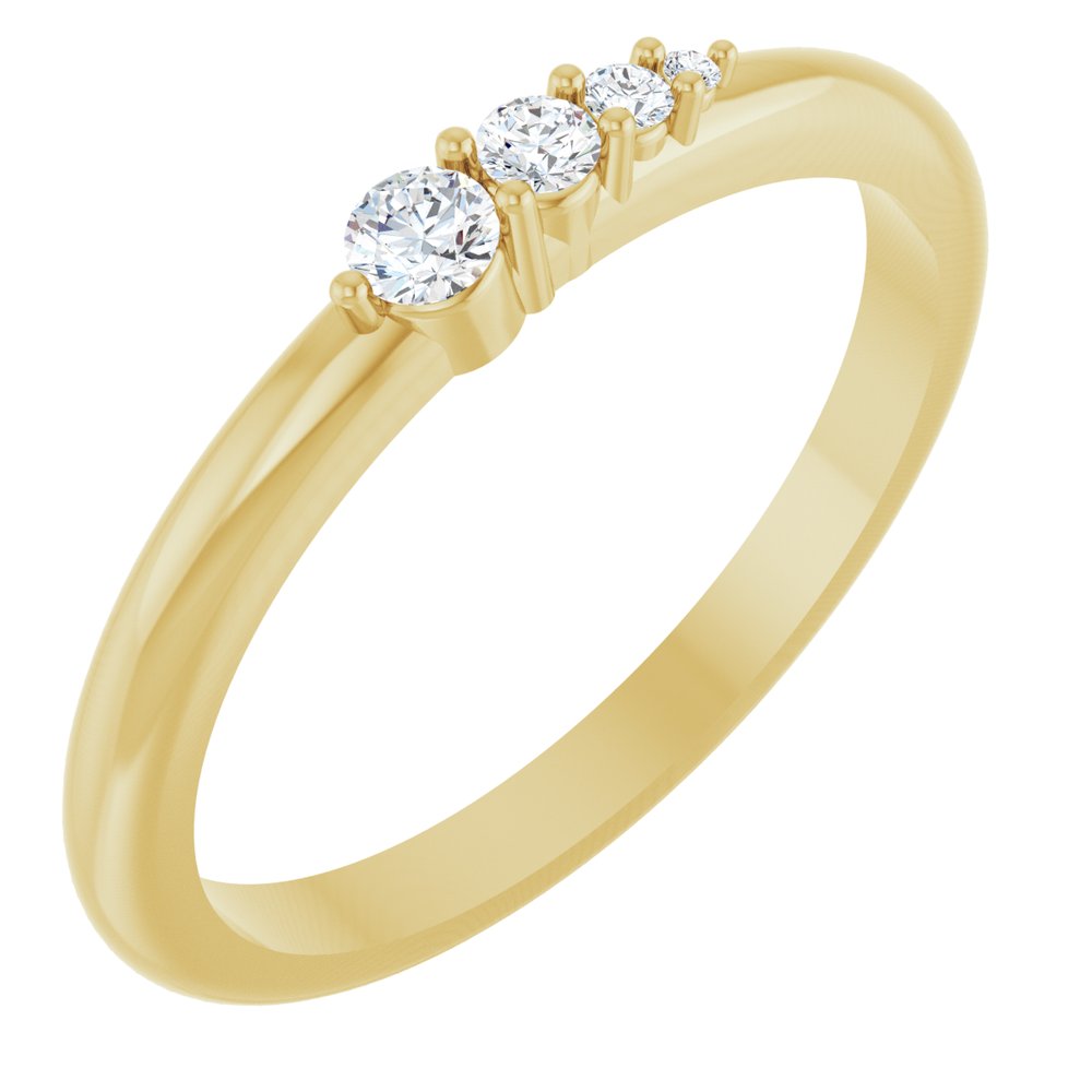 14K Yellow Gold 1/10 CTW Natural Diamond Graduated Stackable Ring