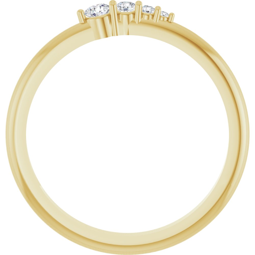 14K Yellow Gold 1/10 CTW Natural Diamond Graduated Stackable Ring