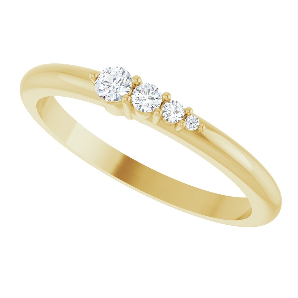 14K Yellow Gold 1/10 CTW Natural Diamond Graduated Stackable Ring