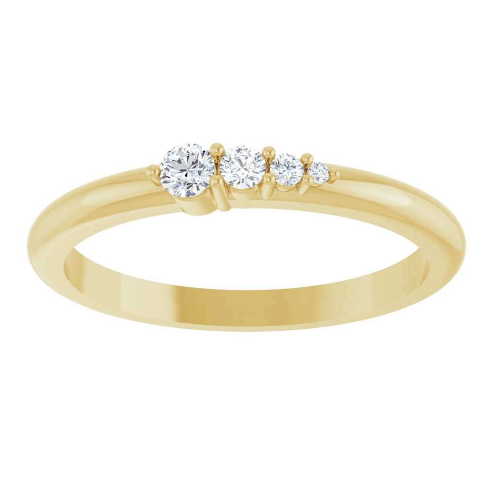 14K Yellow Gold 1/10 CTW Natural Diamond Graduated Stackable Ring