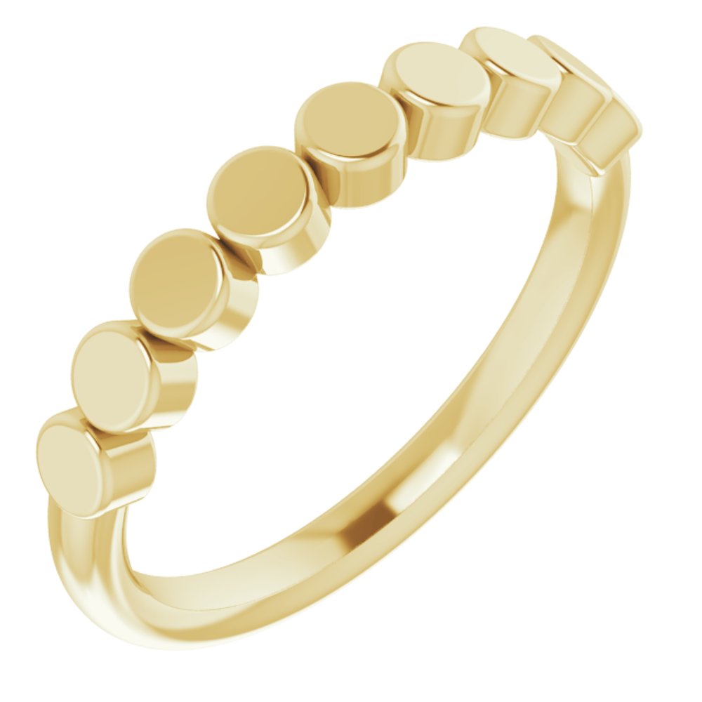 14K Yellow Gold Geometric Stackable Ring