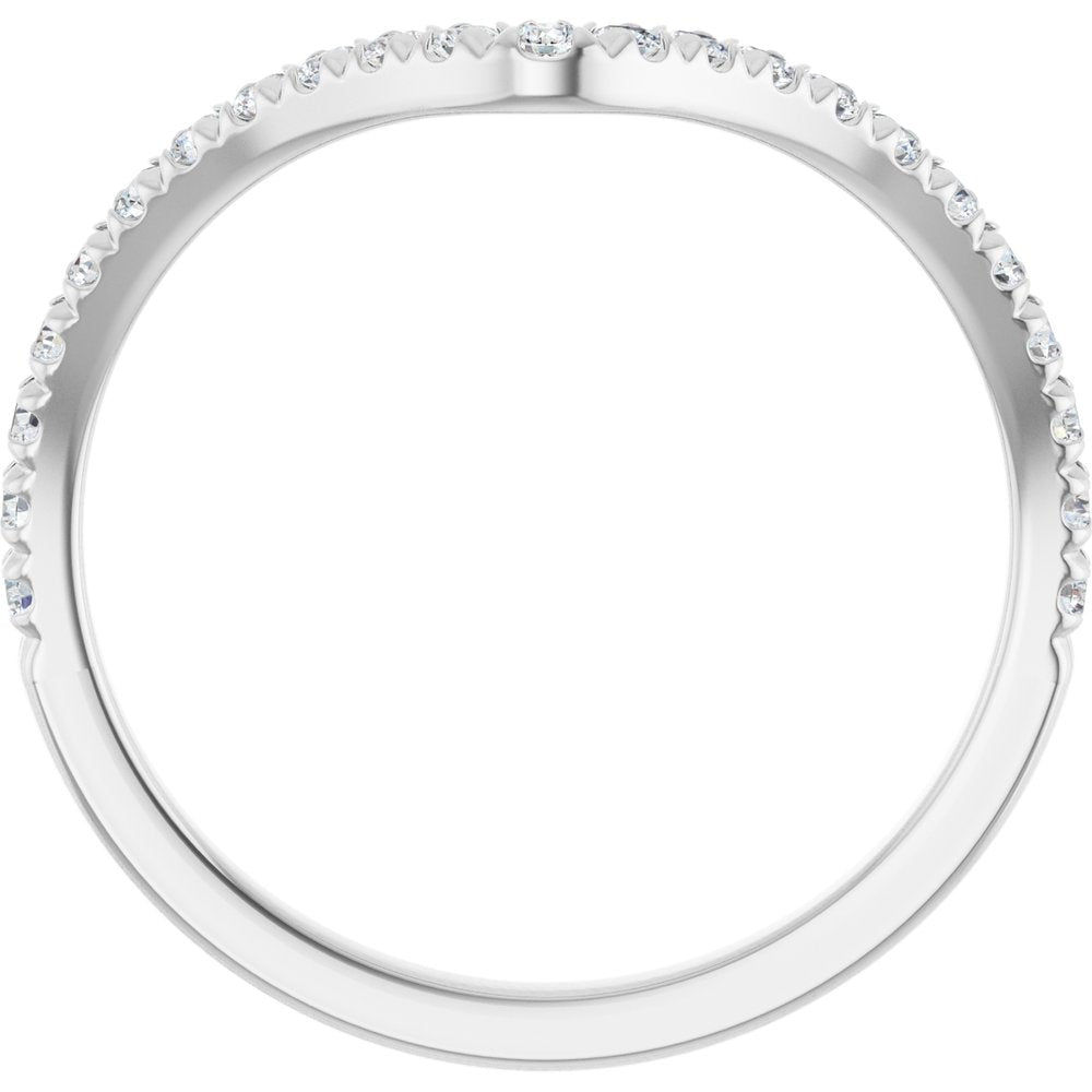 14K White Gold 1/3 CTW Natural Diamond Contour French-Set Band