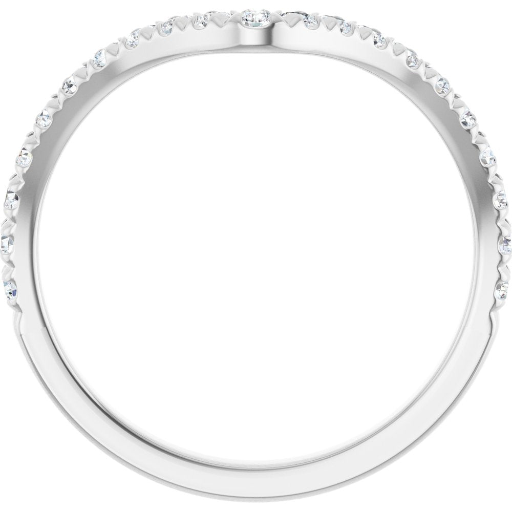 14K White Gold 1/3 CTW Lab-Grown Diamond French-Set Contour Band