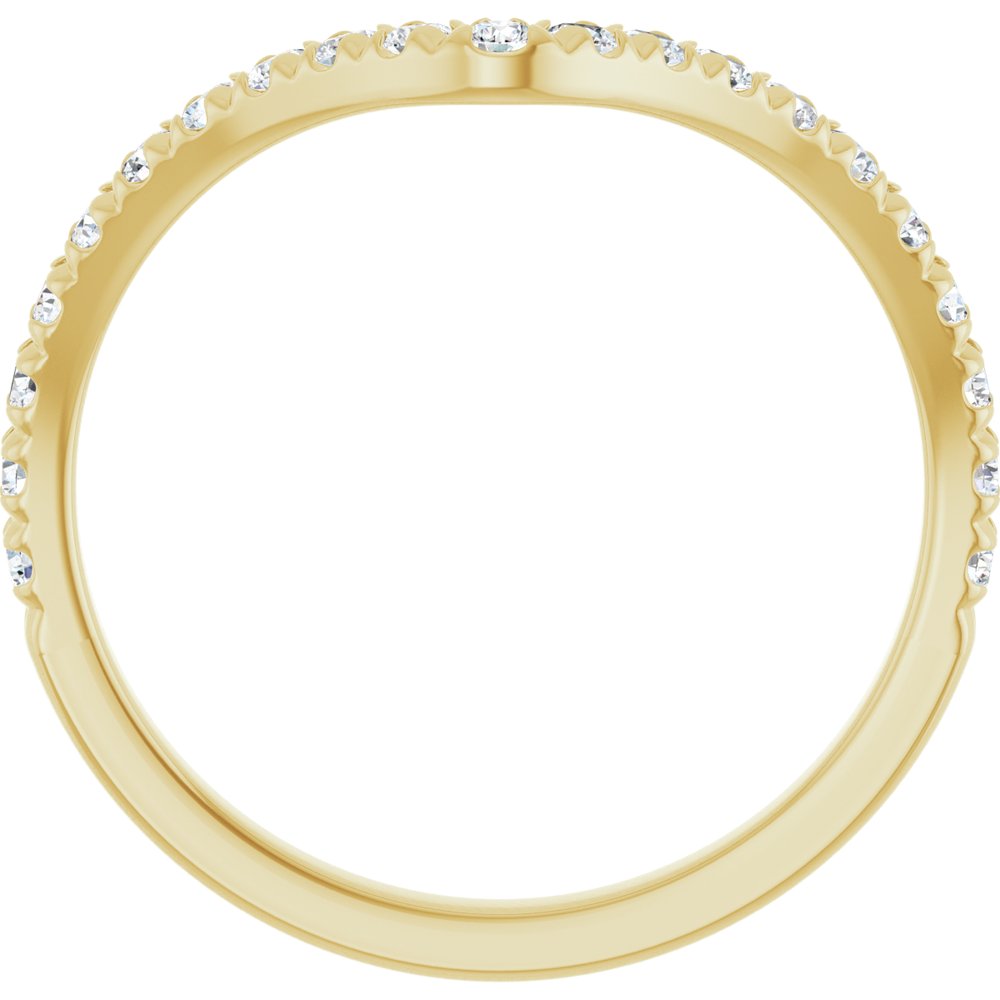14K Yellow 1/3 CTW Natural Diamond Contour French-Set Band