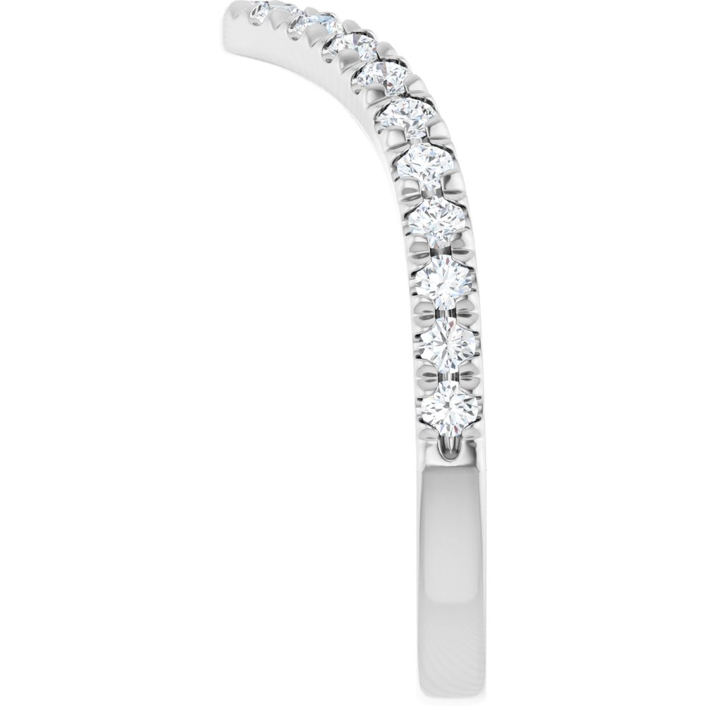14K White Gold 1/3 CTW Lab-Grown Diamond French-Set Contour Band