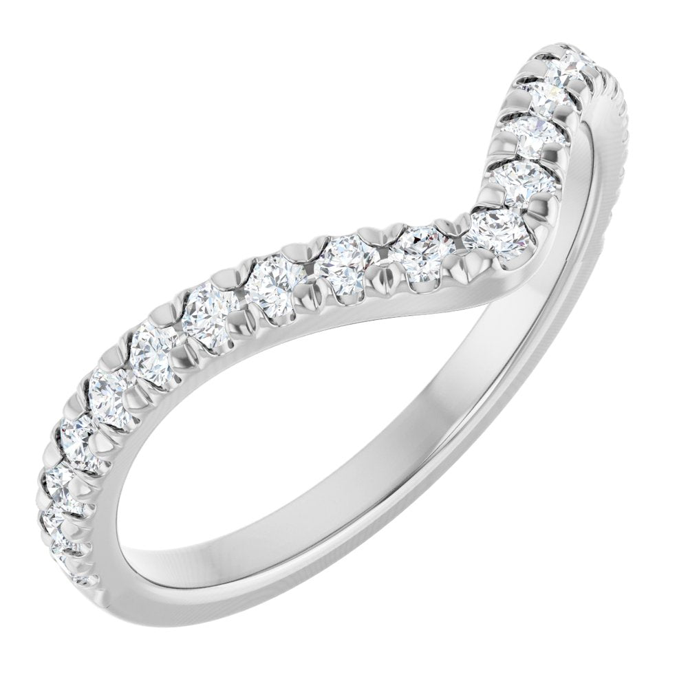 14K White Gold 1/3 CTW Lab-Grown Diamond French-Set Contour Band