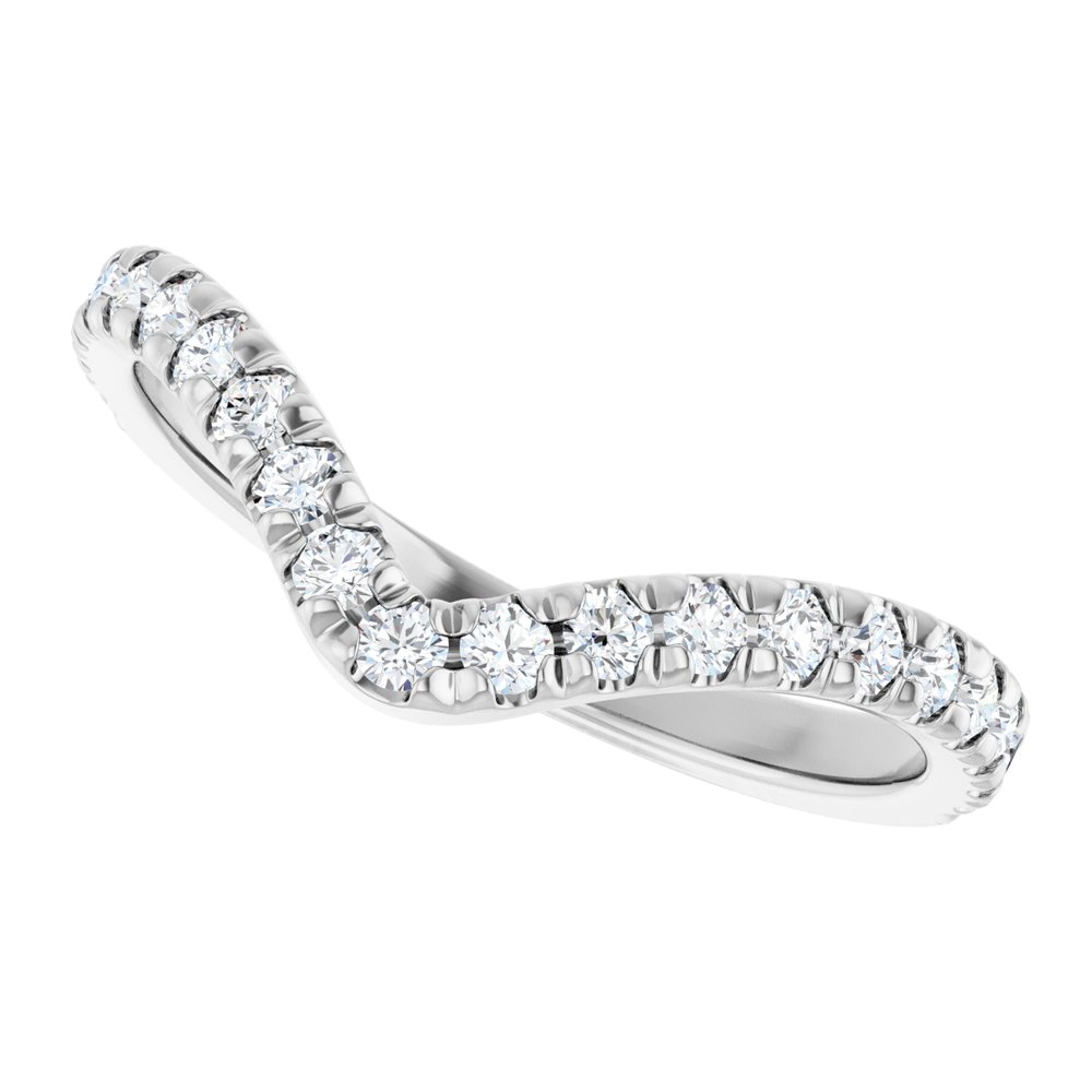 14K White Gold 1/3 CTW Lab-Grown Diamond French-Set Contour Band