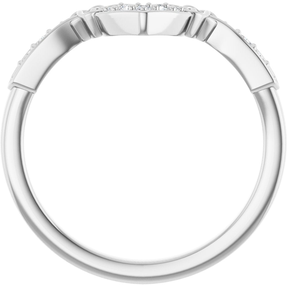 14K White Gold .08 CTW Natural Diamond Celtic-Inspired Contour Band