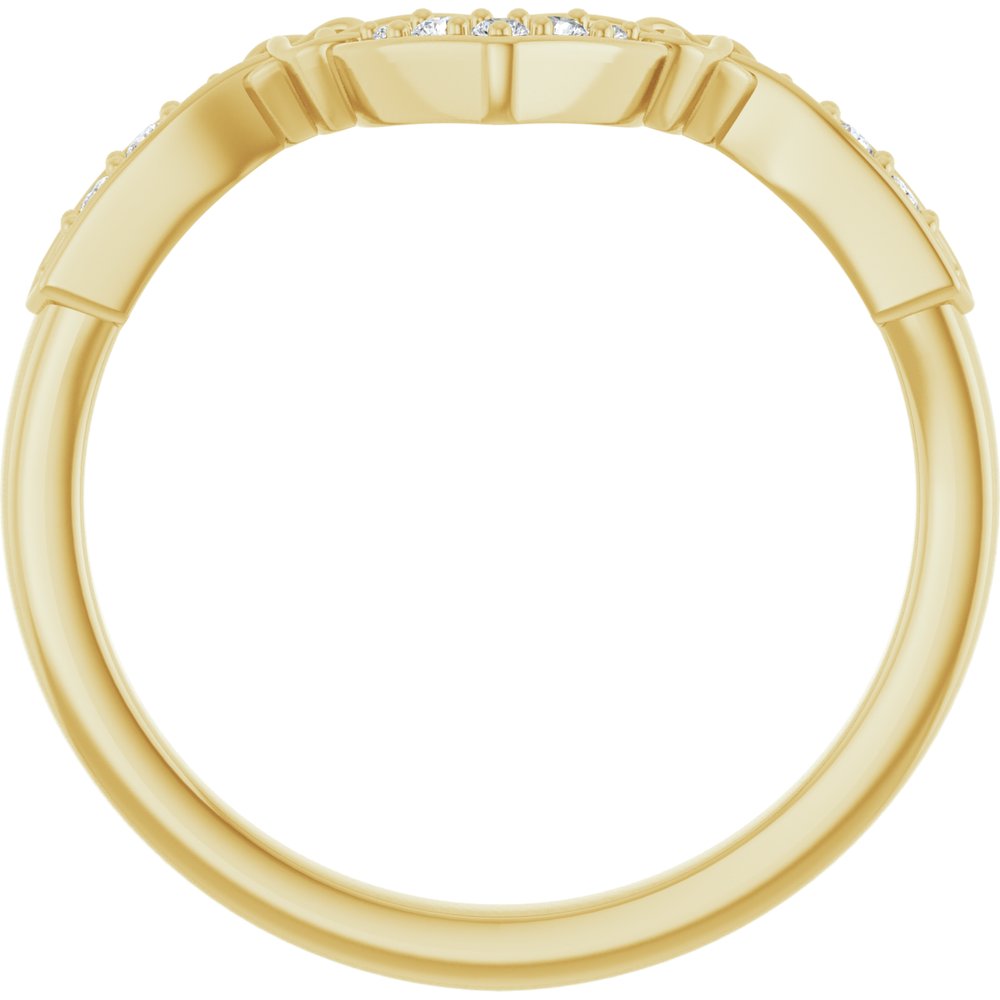 14K Yellow Gold .08 CTW Natural Diamond Celtic-Inspired Contour Band