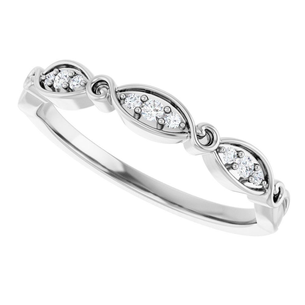 14K White Gold .06 CTW Natural Diamond Anniversary Band