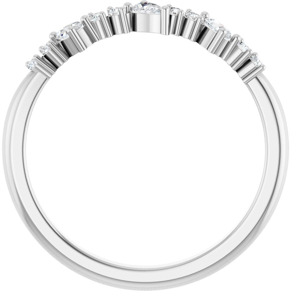 14K White Gold 1/4 CTW Natural Diamond Asymmetrical Anniversary Band