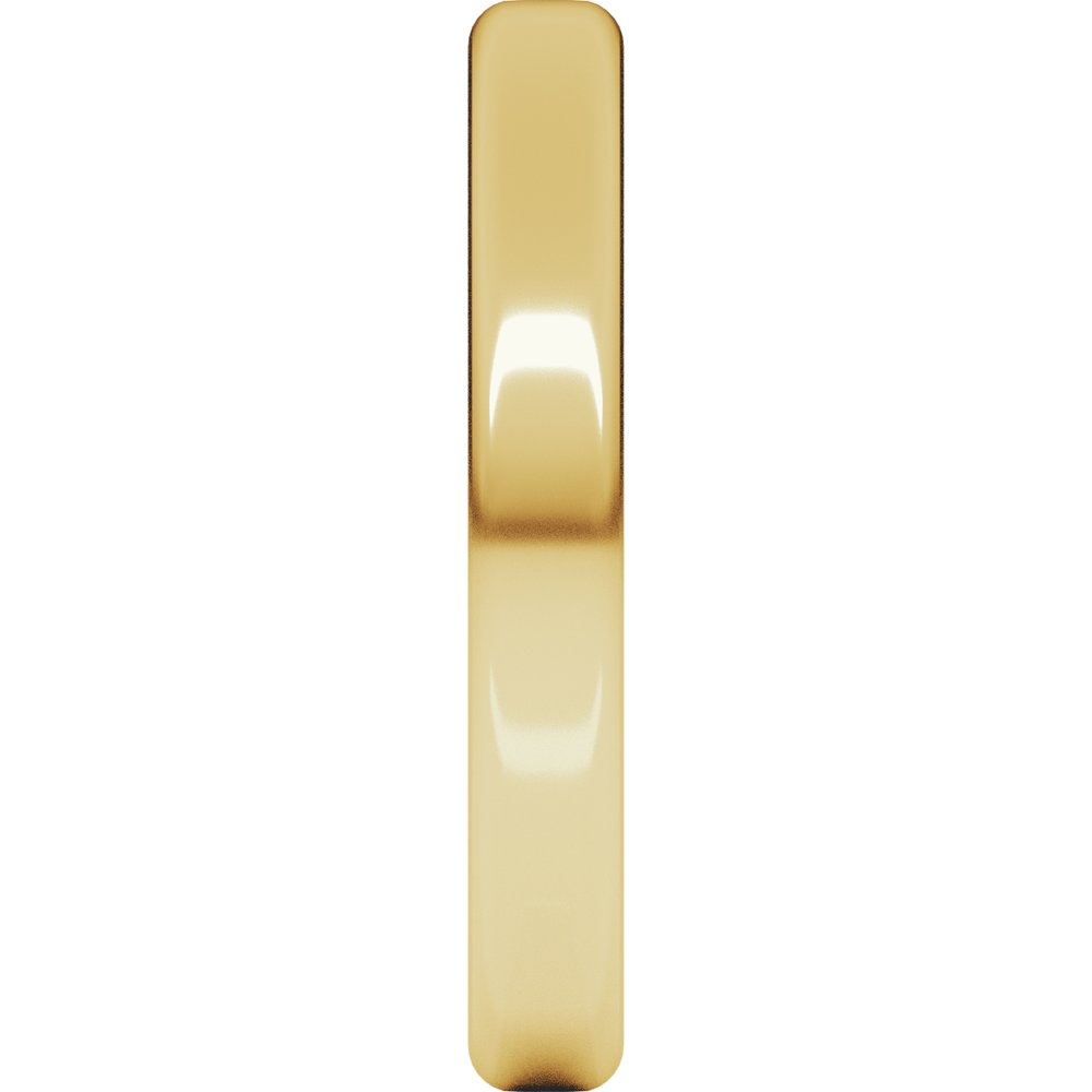 14K Yellow Gold 3 mm Round-Edge Comfort-Fit Flat Band Size 5
