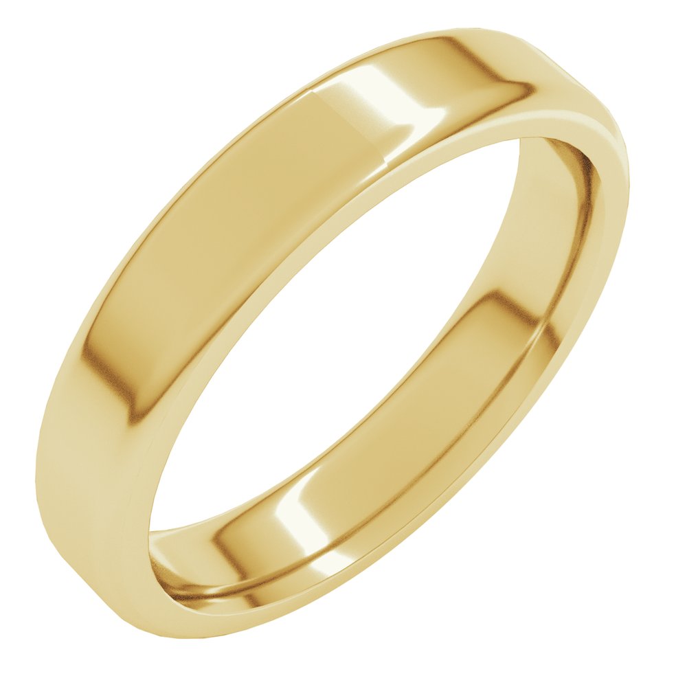 14K Yellow 4 mm Round-Edge Comfort-Fit Flat Band Size 8