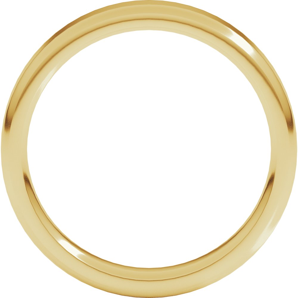 14K Yellow Gold 4 mm Round-Edge Comfort-Fit Flat Band Size 7.5