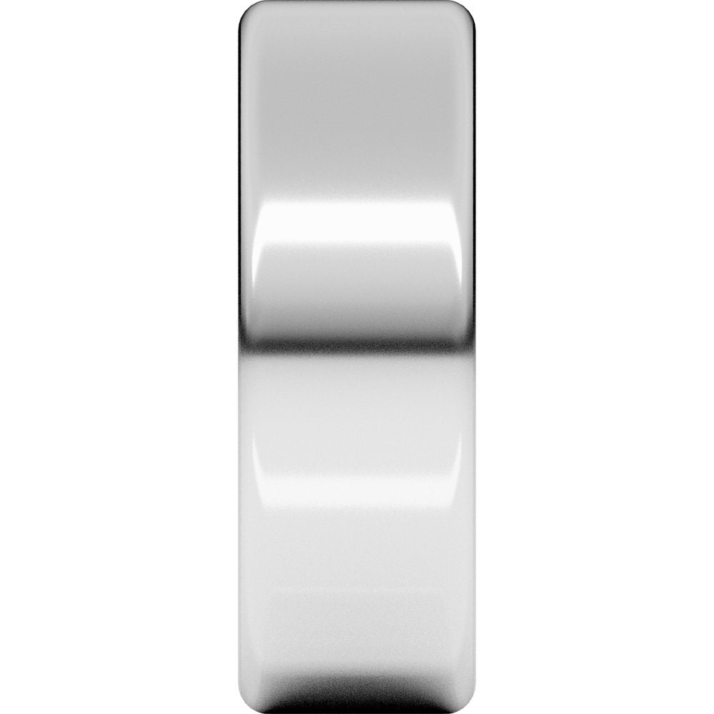 14K White 7 mm Round-Edge Comfort-Fit Flat Band Size 9