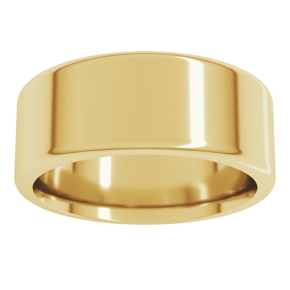 14K Yellow Gold 8 mm Round-Edge Comfort-Fit Flat Band Size 6.5