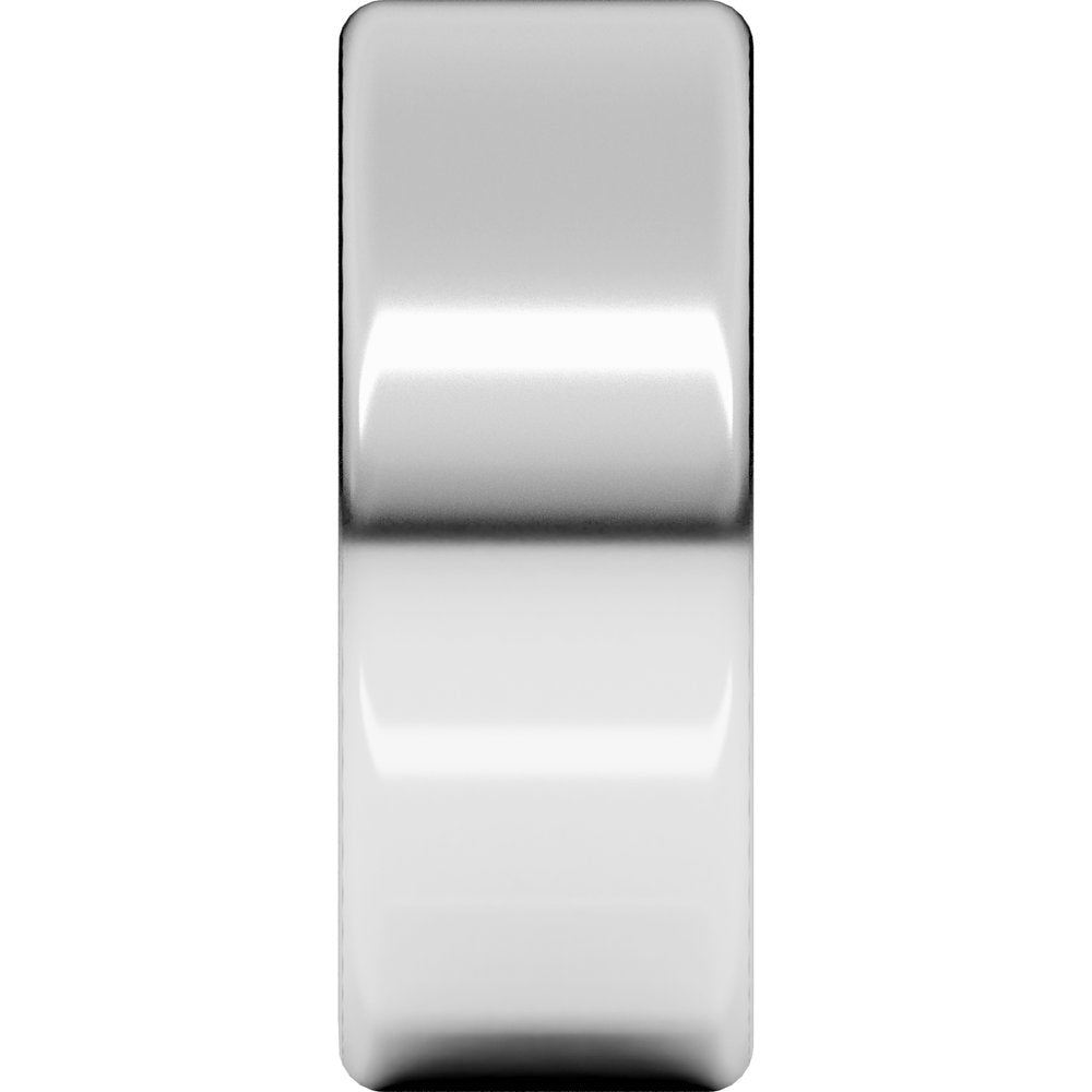 14K X1 White 8 mm Flat Comfort Fit Round Edge Band Size 11