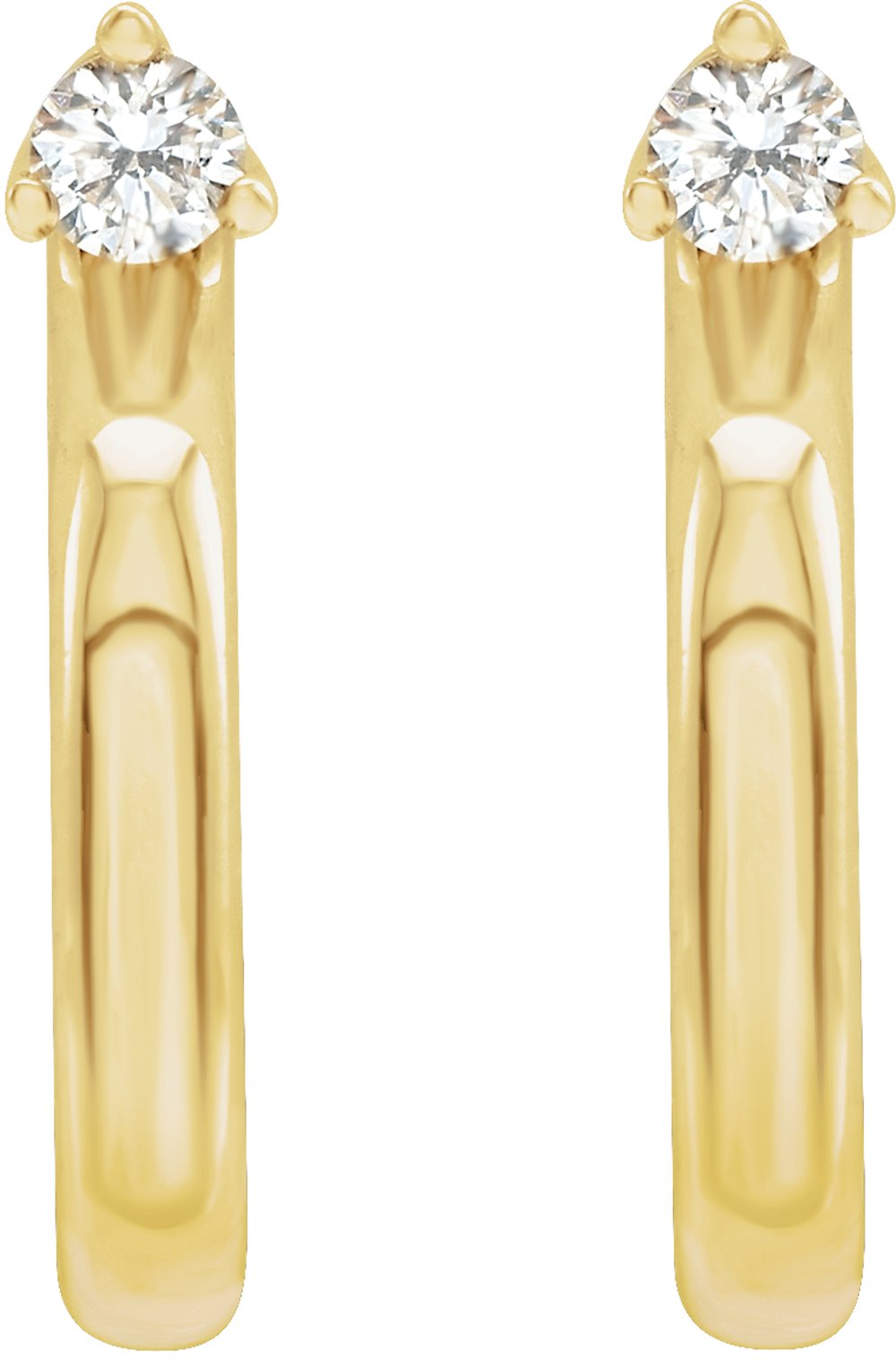 14K Yellow Gold .06 CTW Natural Diamond Hoop Earring
