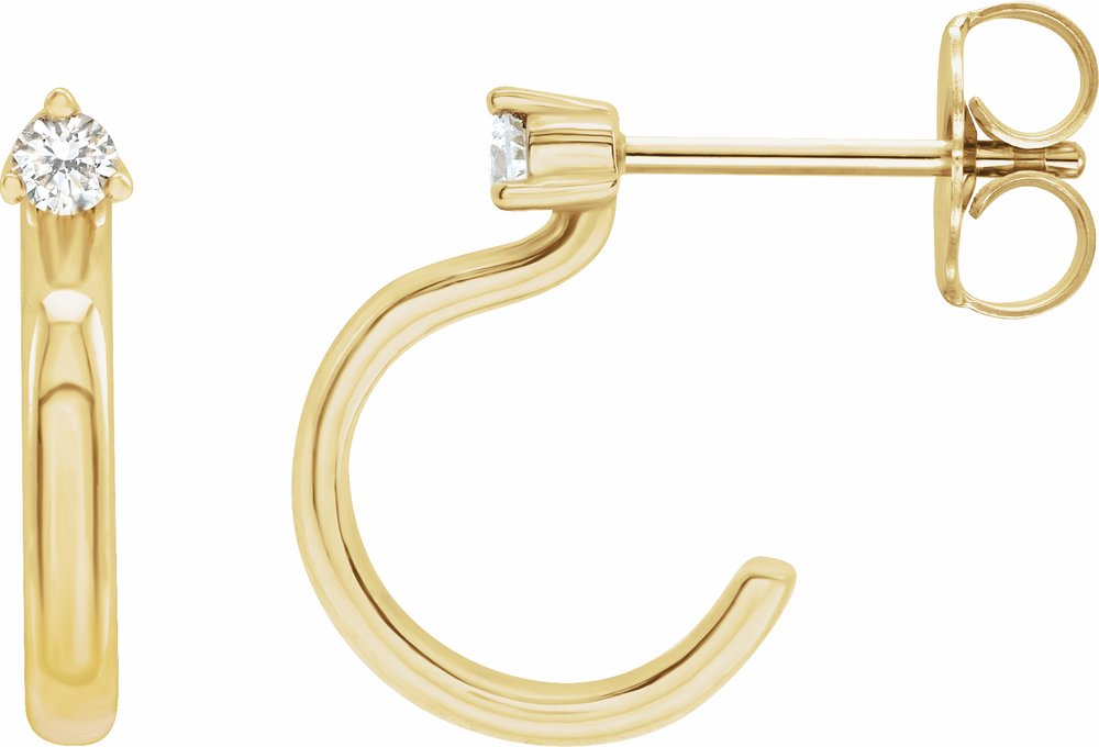 14K Yellow Gold .06 CTW Natural Diamond Hoop Earring