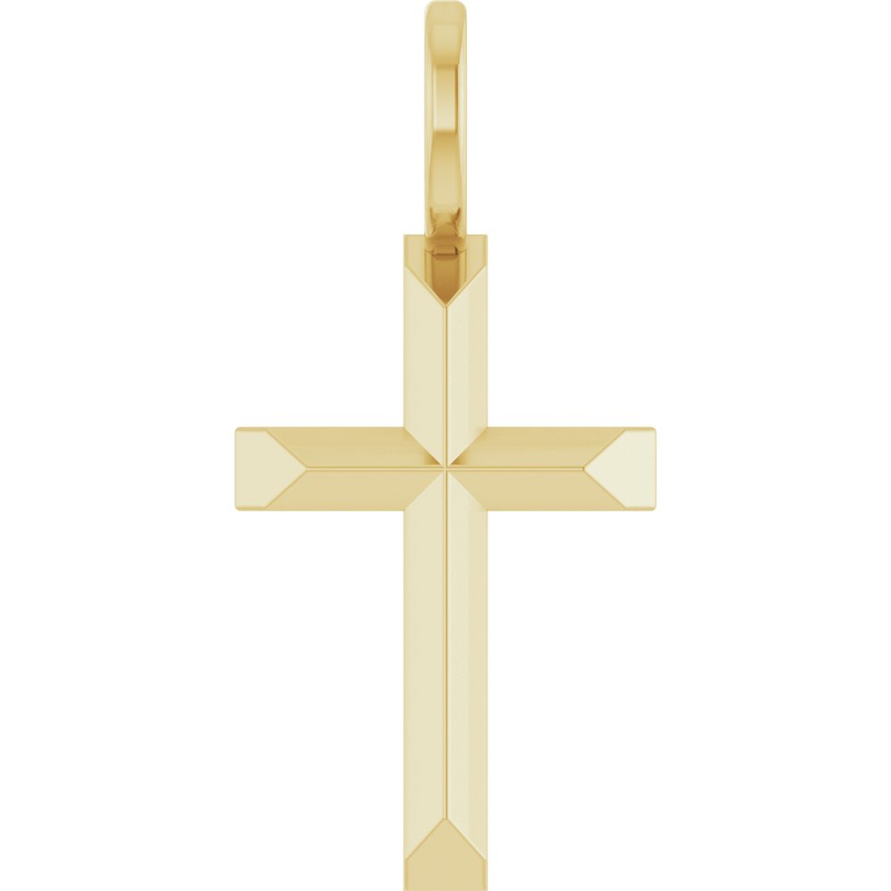 14K Yellow Gold Knife-Edge Cross Charm/Pendant