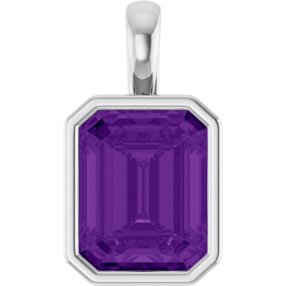 Sterling Silver Natural Amethyst Pendant