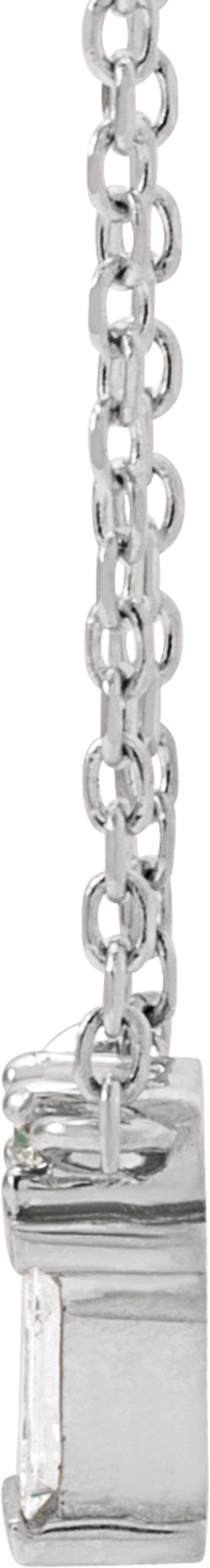 14K White Gold .07 CTW Natural Diamond Bar 18" Necklace