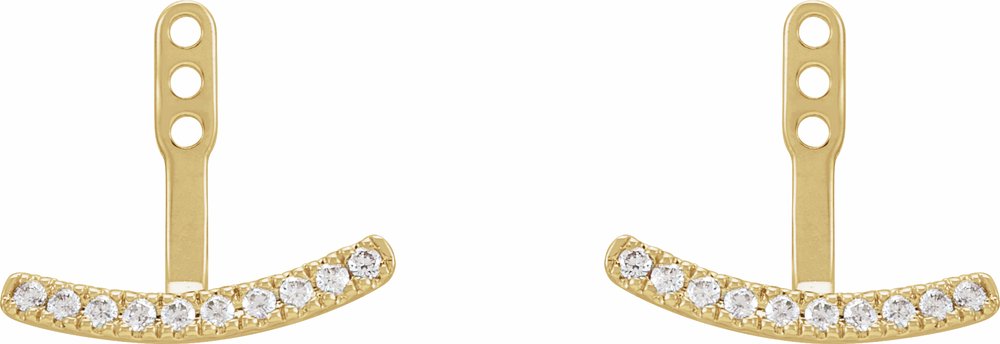 14K Yellow Gold 1/5 CTW Lab-Grown Diamond Curved Bar Earring Jackets