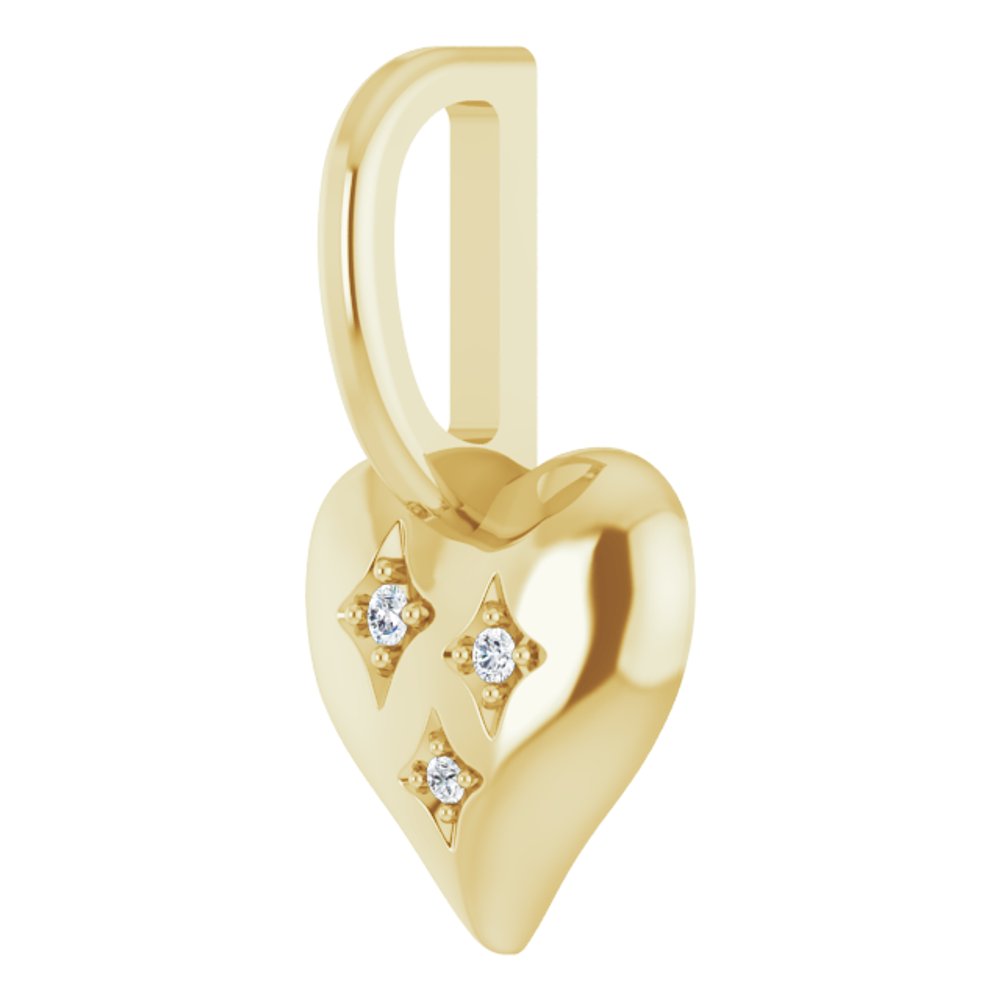 14K Yellow Gold .01 CTW Natural Diamond Heart Charm/Pendant