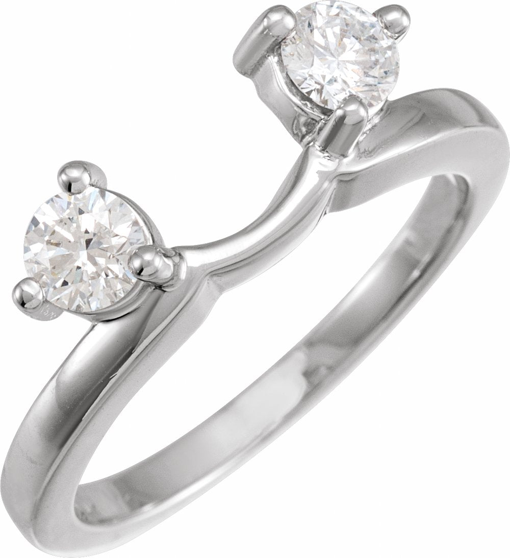 14K White Gold 1/2 CTW Natural Diamond Wrap-Style Ring Enhancer